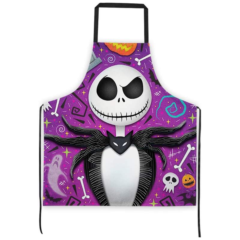 Disney Nightmare Before Christmas Halloween Kitchen Cooking Apron Polyester Waterproof Oil-Proof for Woman Avental De Cozinha