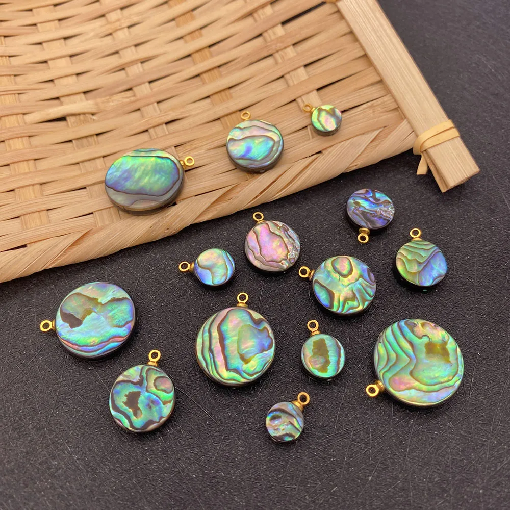 Natural Mother of Pearl Seawater Abalone Shell Charms Pendants for Jewelry Making DIY Necklaces Bracelet Earrings Accessories
