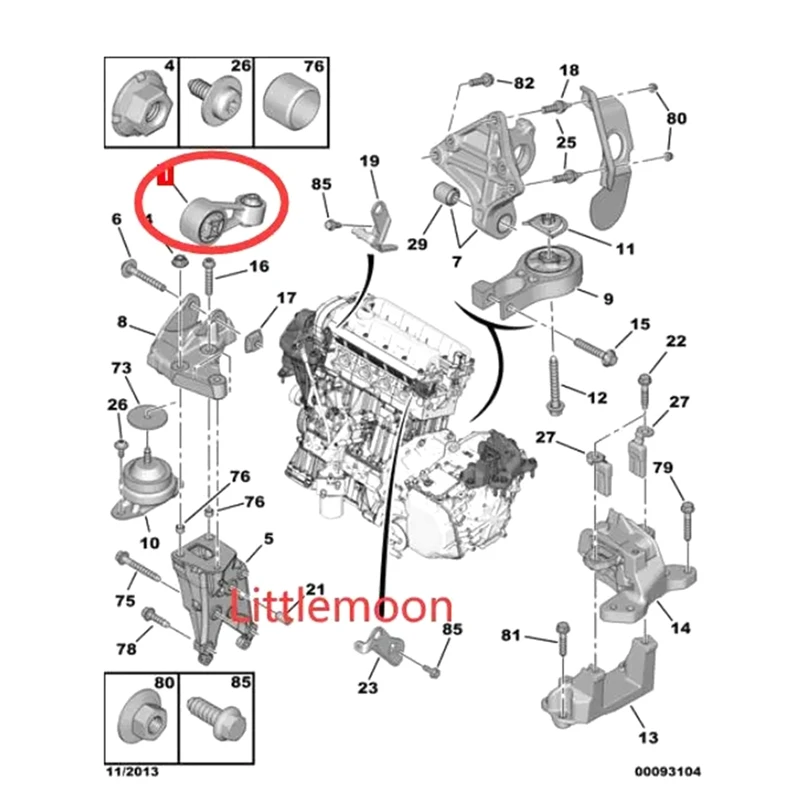 1806A9 180669 1806J9 Black Connecting Rod 1806J9 For Peugeot 407 508 807 Citroen C5 C6 C8