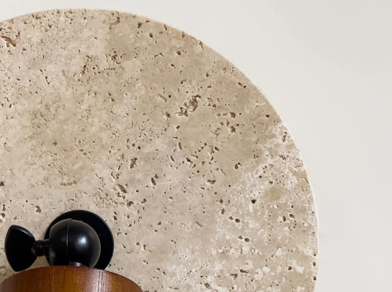 Natural Stone Wood Wall Lamp With Switch Sconce