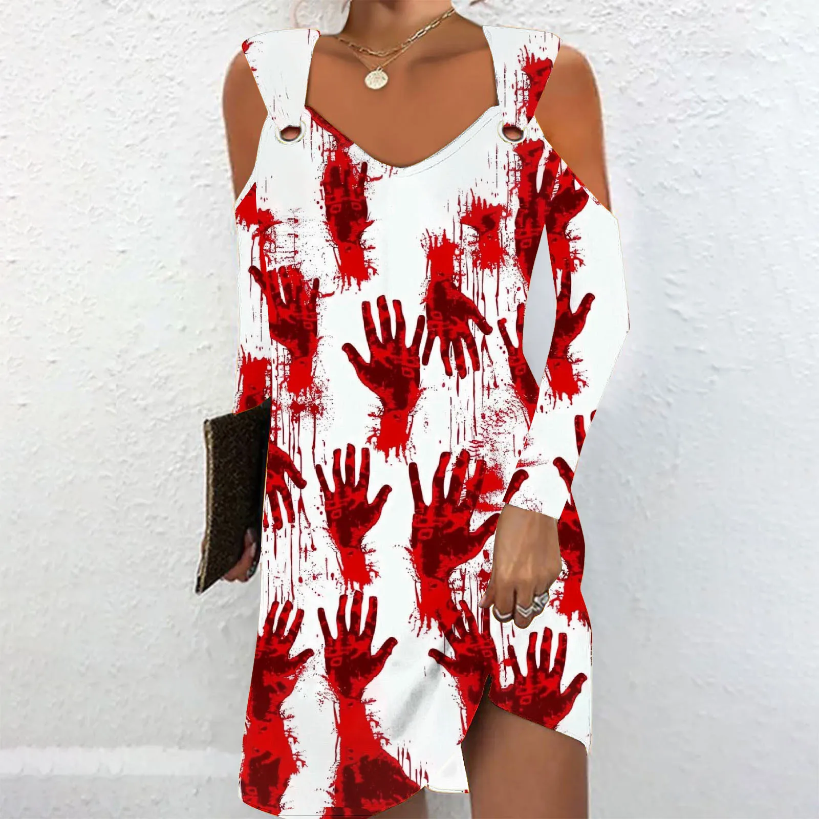 Sexy Off Shoulder Long Sleeve Dress Women 2024 Autumn Halloween Pumpkin Hollow Out Casual Mini Dresses For Women Robe Femme