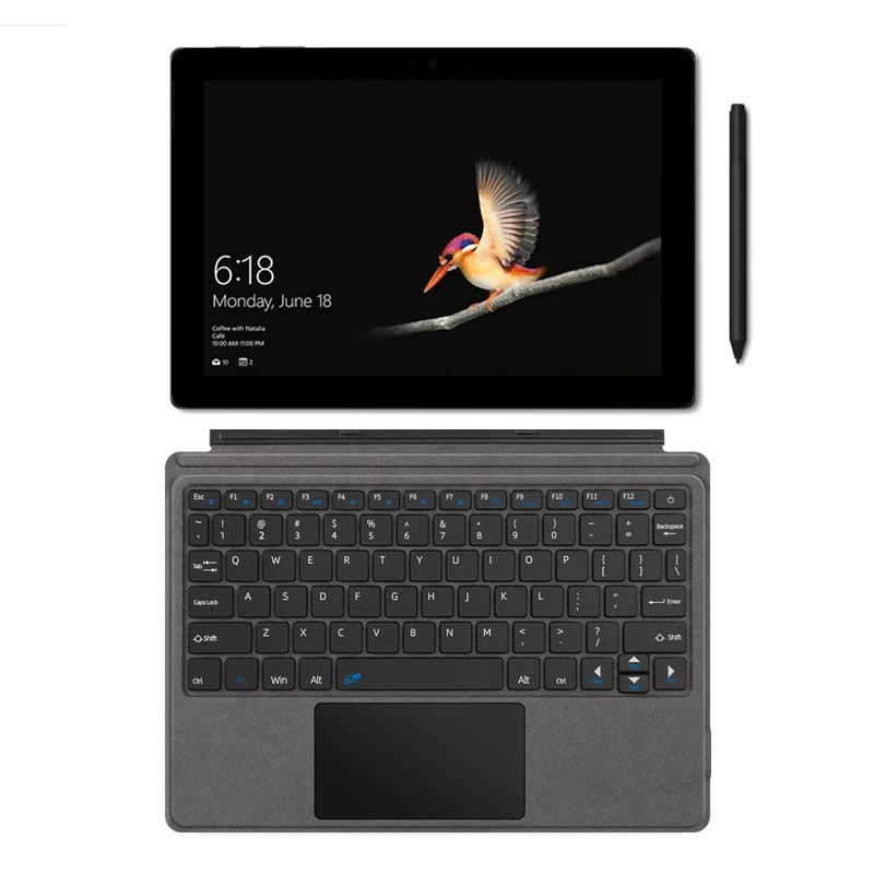 Teclado inalámbrico recargable con Bluetooth para Microsoft Surface Go 1, 2, 3, 10,1 pulgadas, tableta 10,5, sin retroiluminación, con panel táctil