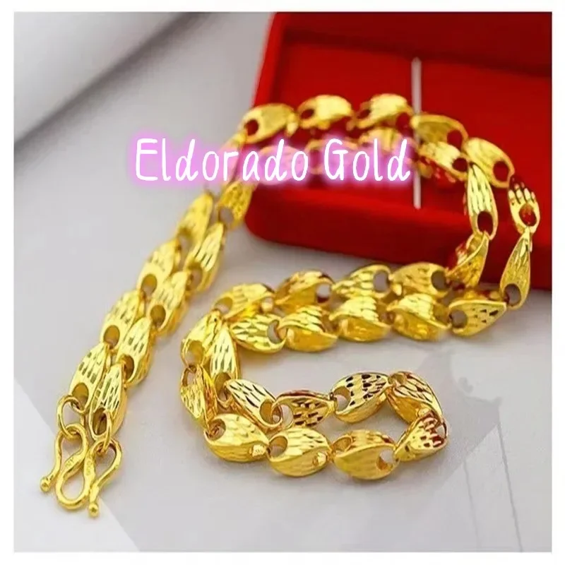 Eldorado Gold   Eldorado Gold 2025 2025High Quality 24K Men's Domineering Necklace, High-purity 999 Pure Fashion Jewelry, Luxuri