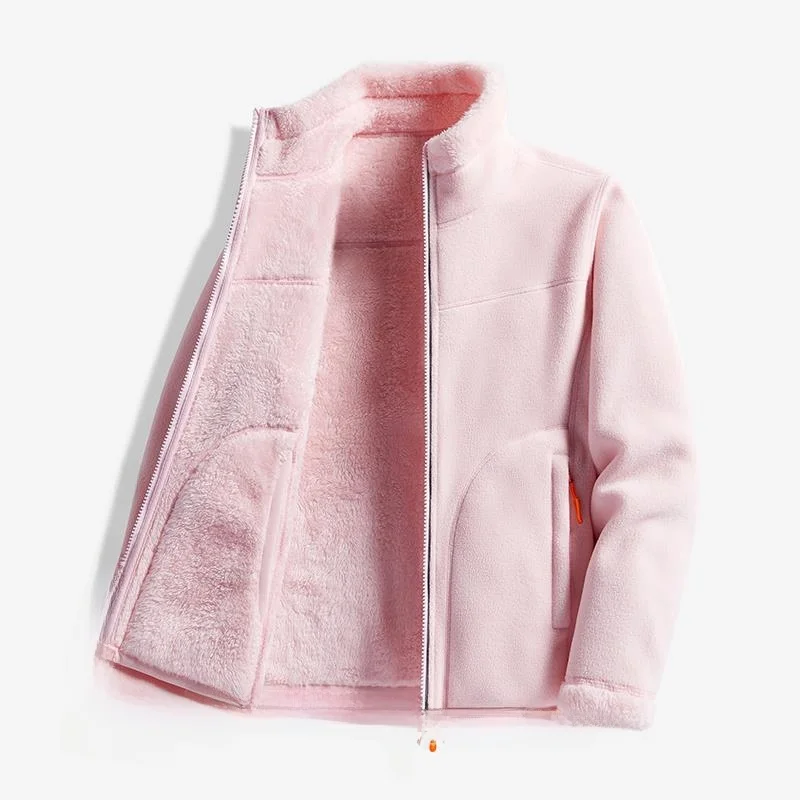 

Couple's Double-Sided Wear Thiened Lamb Fce ake Particle Velvet Coral Fce Winter Warm Top Men's Stand Fit Cotton...