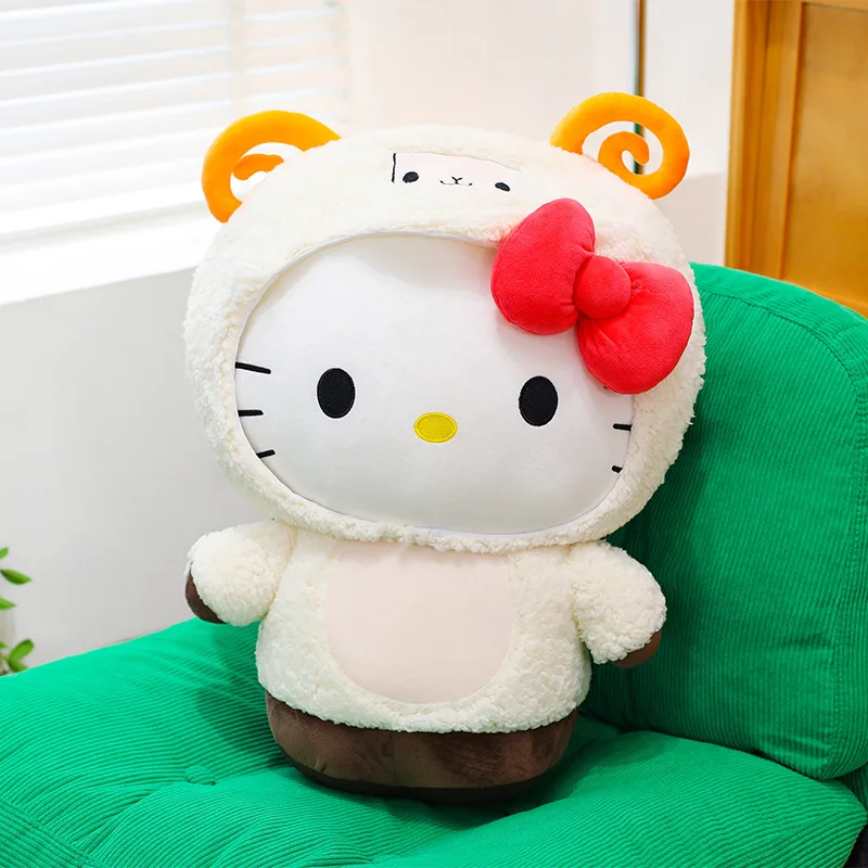 Nuovo Sanrio 60 centimetri Carino Trasformabile Agnello KT Gatto Peluche per I Bambini Di Compleanno Regalo Di Natale Morbido Dormire Cuscino Peluche Bambola