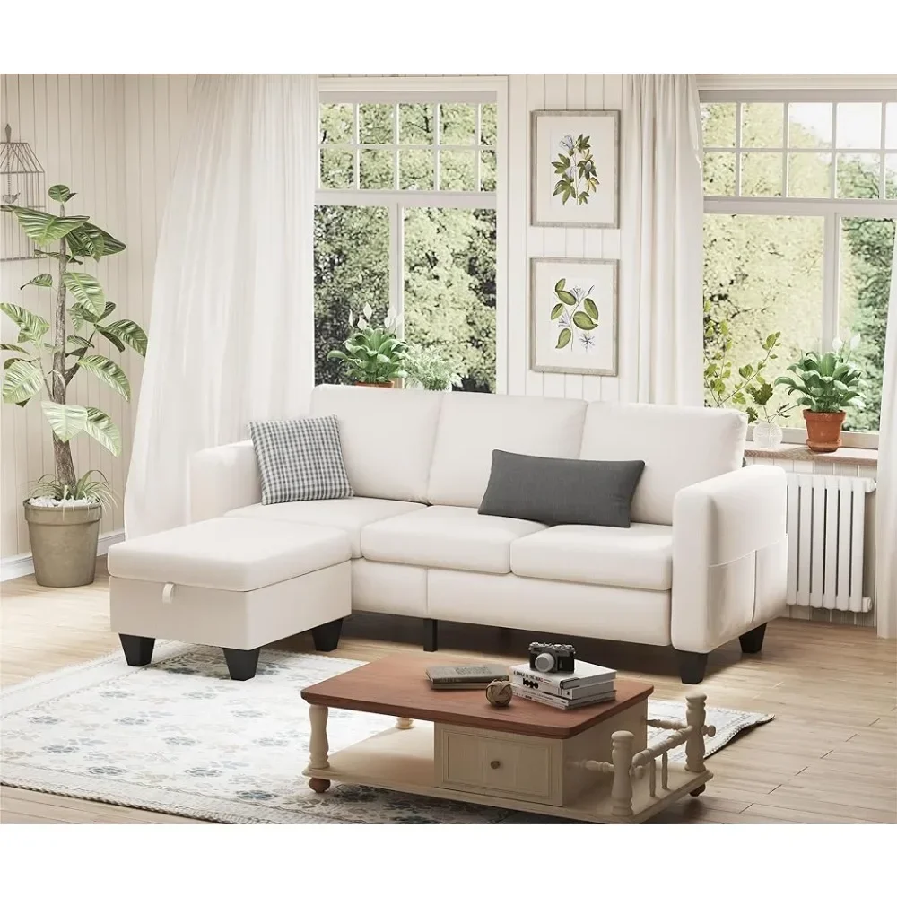 

Modern Sofas with Ottoman Furnitured,Three-Seater Couch Living Room Sofa