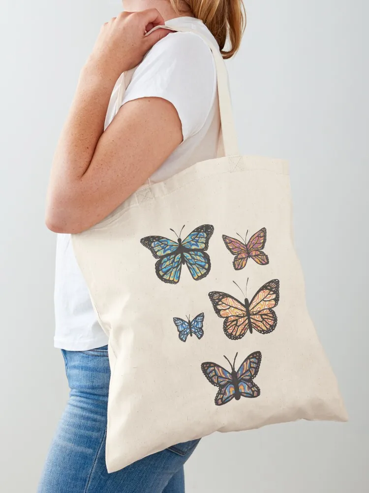 Butterfly Sticker Set 1 + Tote Bag + Mask Tote canvas bags men's shopper women Women's handbag Canvas