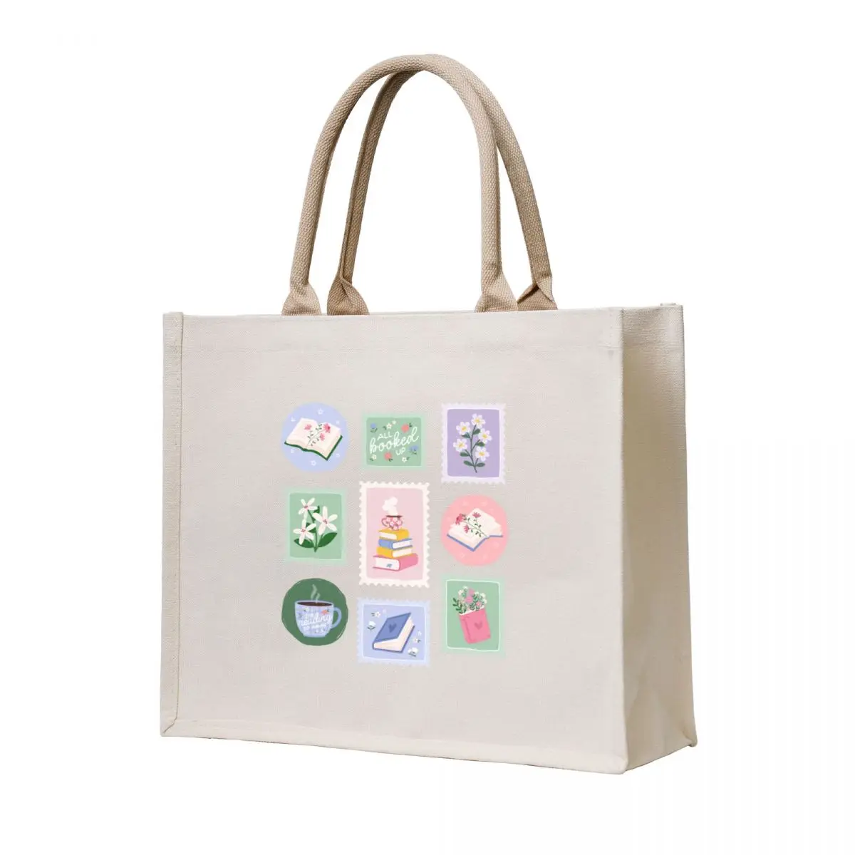 

bookish stamps Tote Bag canvas tote bag large size bags Cloth bags