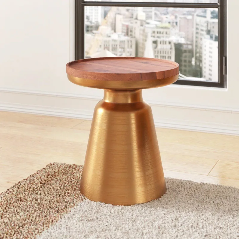 

Круглый приставной столик из массива дерева, приставной диван для гостиной, дизайнерский светильник для домашней спальни, роскошный приставной столик