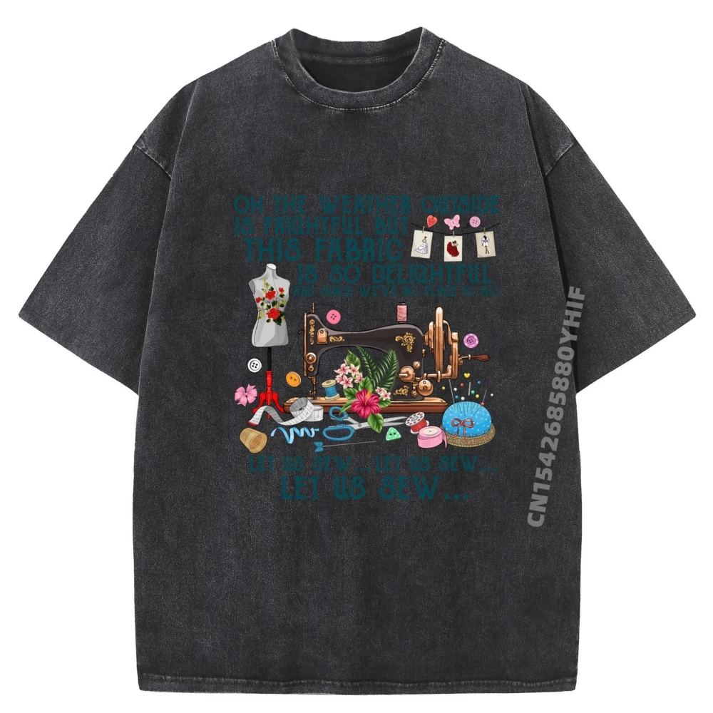 

Let Us Sew Sewing Quilting Tops & Tees Classic T-shirts Men Letter Graphic Tee Shirts Retro Washed Clothes