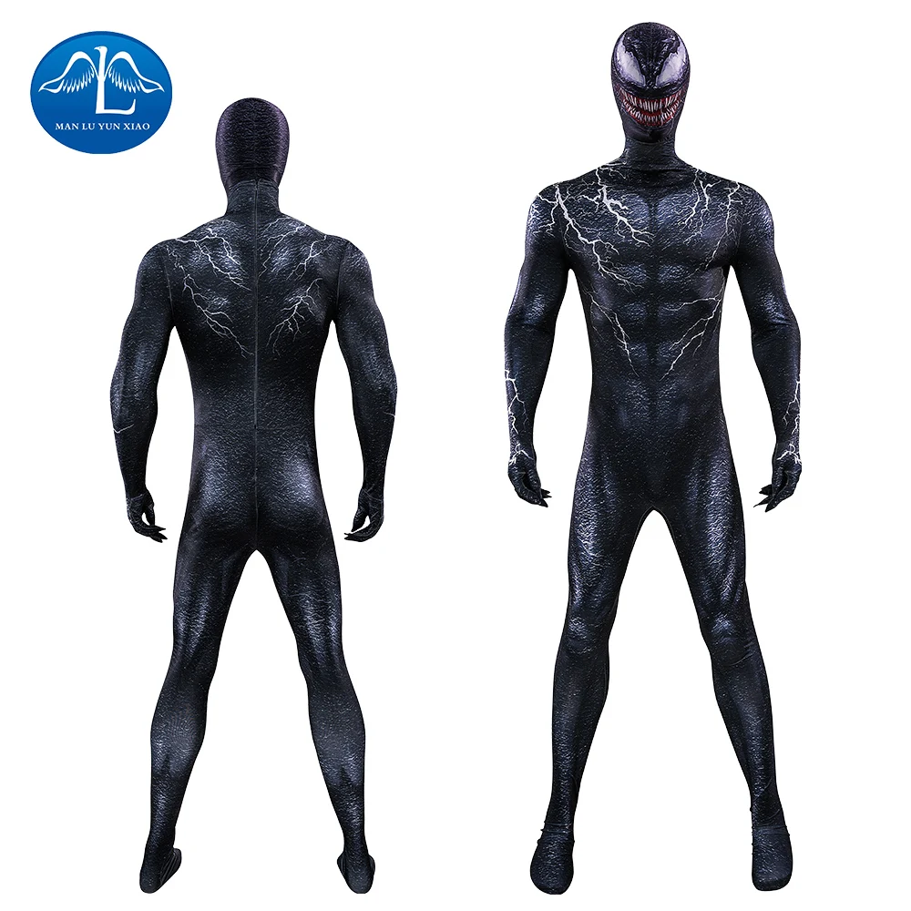 

Manluyunxiao Premium Quality Black Liquid Symbiote Bodysuit Adult Cosplay Costume Full Set XS-XXXL Halloween Christmas Comic Con