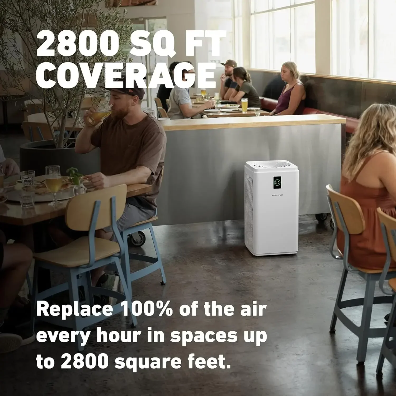 HATHASPACE Smart Air Purifiers - True HEPA Air Purifier, Cleaner & Filter for Allergies, Smoke