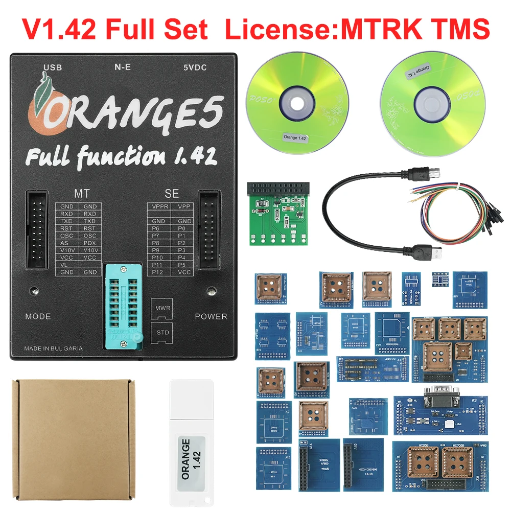 V1.42 Полная лицензия Orange5 Самая низкая цена программатор OEM оранжевый 5 с полным адаптером оранжевый 5 программатор Высокое качество оранжевый 5