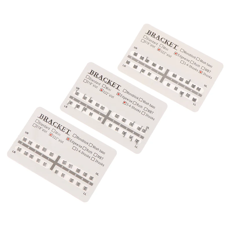 

20pcs/set Dental Orthodontic Mini Edgewise Metal Bracket 3 with hook 3 4 5 with hooks/no hook