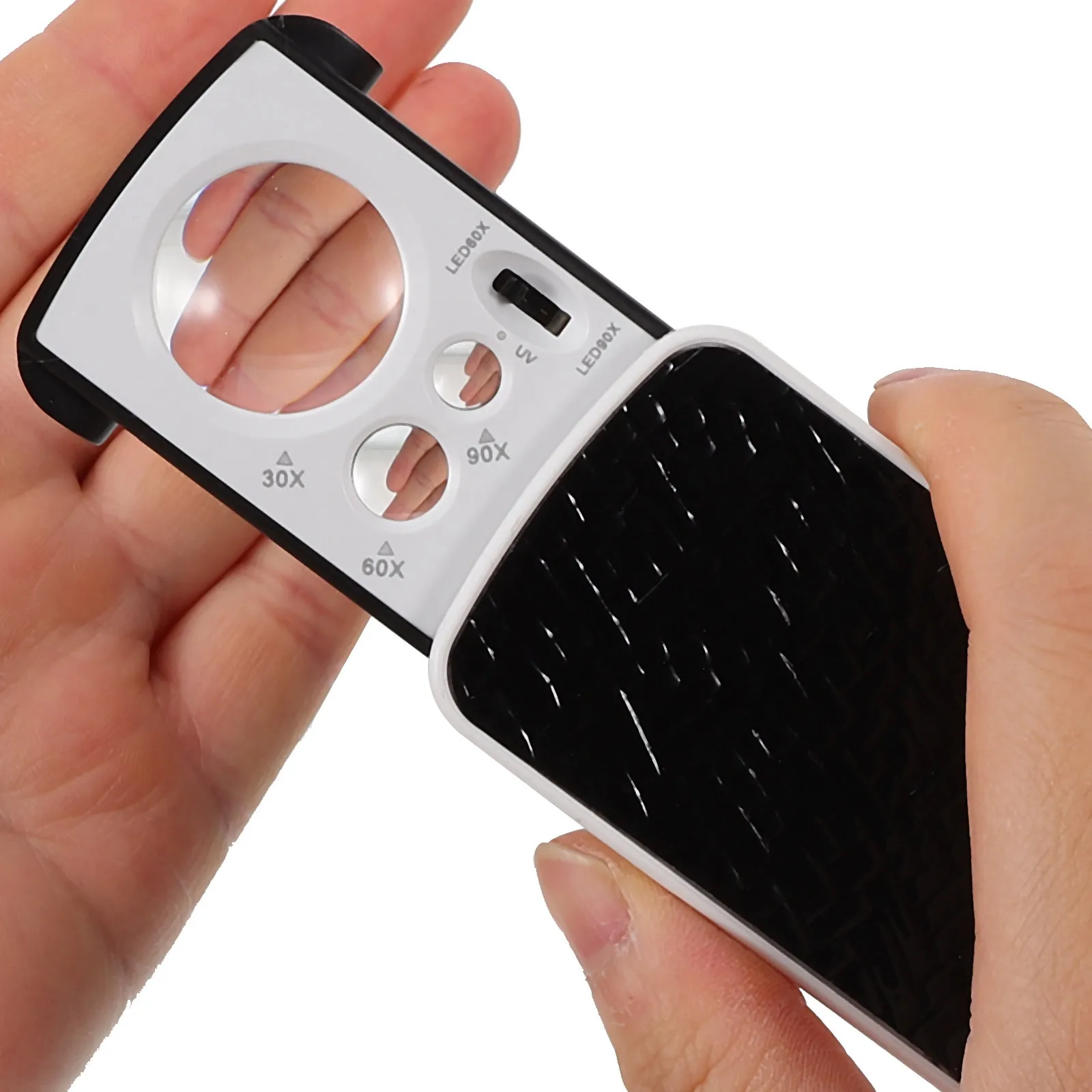 แว่นขยาย 2 ชิ้น พร้อมไฟ LED แบบพกพา สำหรับนักสะสมเหรียญ ความคมชัดสูง