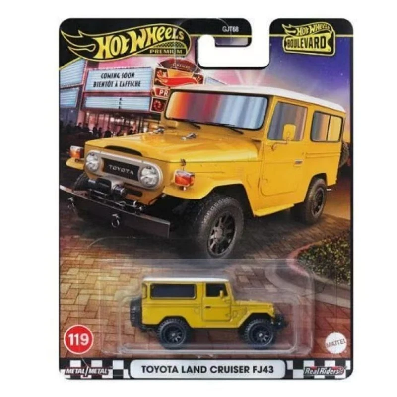 2026 Hot Wheels Premium Toyota Land Cruiser FJ43 Yellow and Red 1:64 Scale Diecast Car Model Vehicle Alloy Collectible Toys