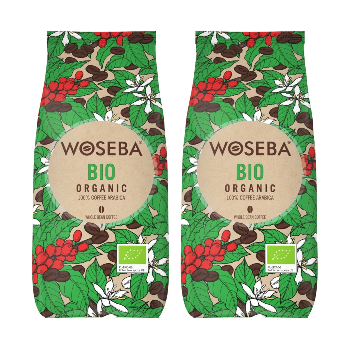 2x Kawa ziarnista WOSEBA Bio Organic 100% Arabica 1kg