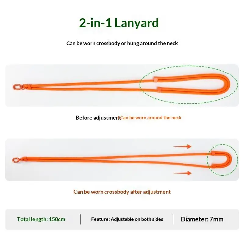 Verstellbares Handy-Lanyard, strapazierfähiger geflochtener Riemen, verschiedene Farben für den täglichen und Outdoor-Einsatz – Detail 14