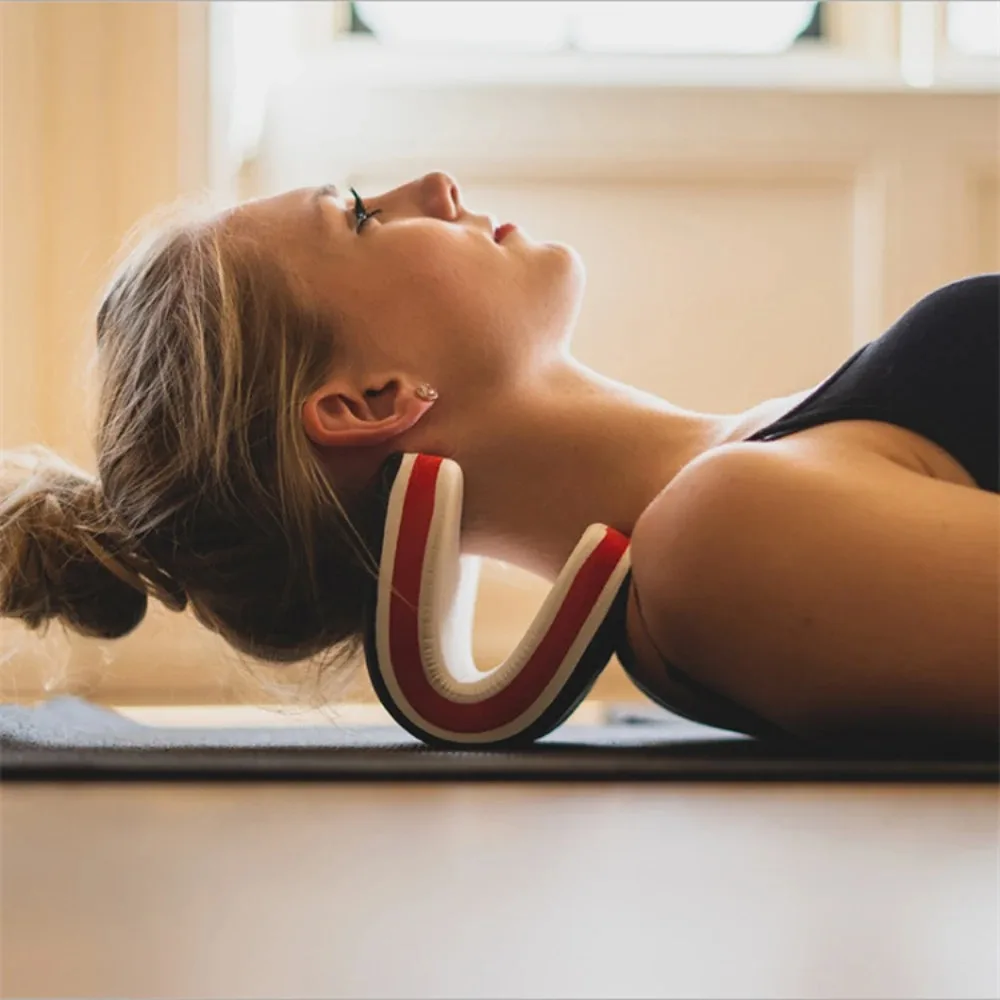 Almohada Cervical de tracción para el cuello, relajante de hombros y columna Cervical portátil, ortesis de estiramiento, nuevo diseño