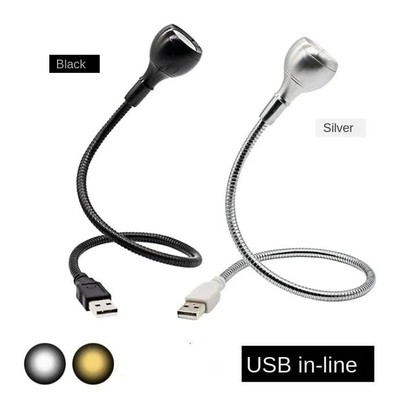 USB Type LED Gooseneck Light Free Rotation White Warm White Mini LED Reading Night Lamp USB Plug-in Keyboard Book Lights