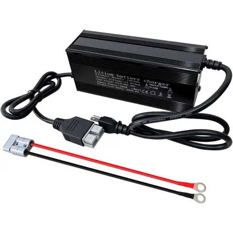 12V Lithium Battery Charger 14.6V 20A LiFePO4 Battery Charger with Anderson Connector, Built-in Safety Protections, Support 0V C
