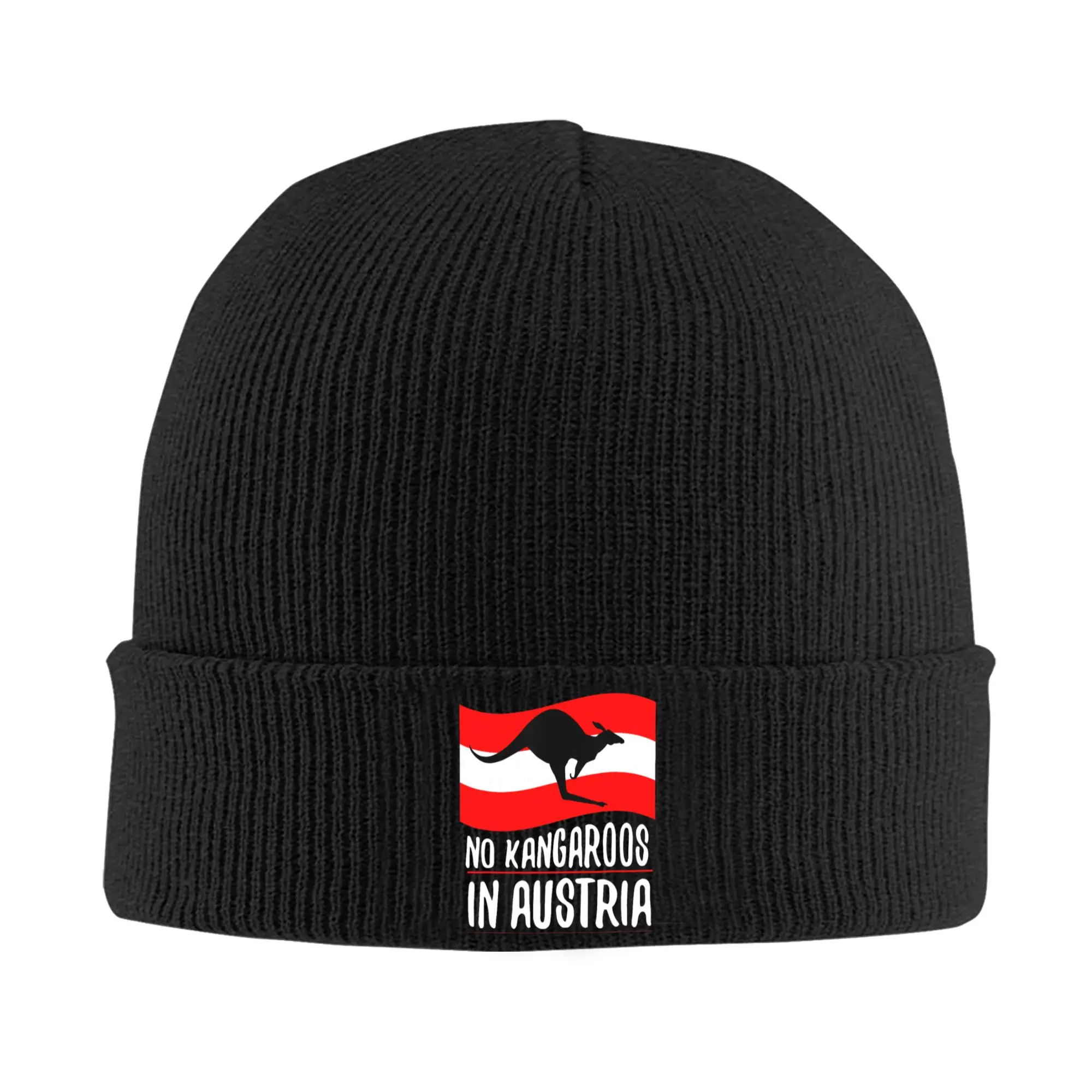 No Kangaroos in Austria Funny Knitted Hat Autumn Winter Skullies Beanies Warm Australia Cap Unisex Acrylic Hip Hop Skullcap