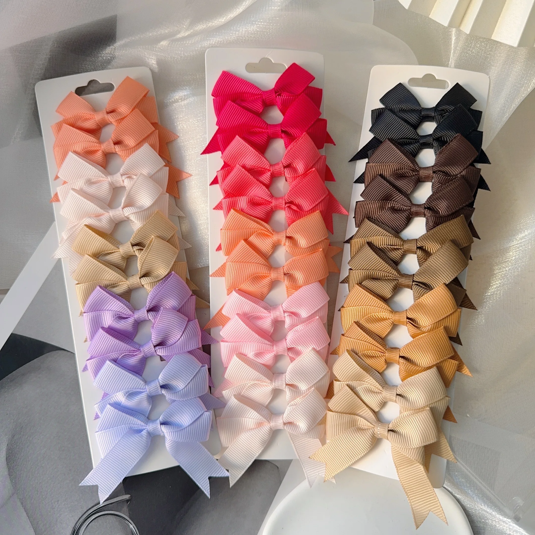 6-10Pcs/set Girls Princess Hairpins Hair Cute Bows Nylon Safe Hair Clips Barrettes Infants Toddlers Kids Baby Hair Accessories