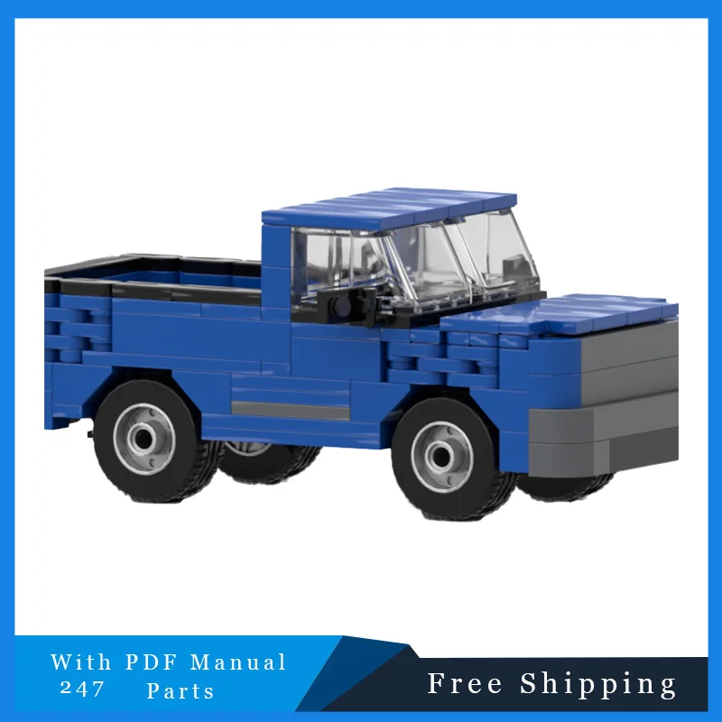 

247 детали, хит продаж, MOC, изысканный синий городской грузовик, модульные строительные блоки, модель, детское образование, сделай сам, сборка, игрушка, подарок на фестиваль