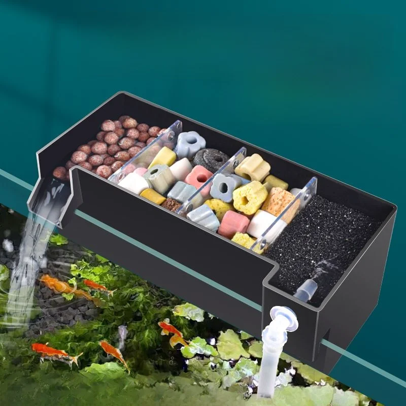 

Quiet Wall-Mounted External Fi Tank Filter Purifier Box Oxyger Tee-In-One Circulation Small Aquarium Cleaner