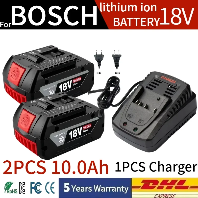 

For Bosch Battery BAT618 18V 10.0Ah Replacement Battery⚡For Bosch GBA GBH GSR GSB BAT609 BAT620 Li-ion Rechargeable Batteries