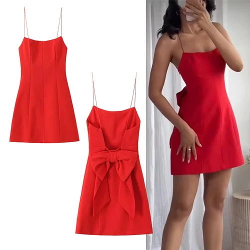 Vestido de mujer sin mangas Slip vestidos cortos 2025 mujer verano sin espalda arco sin espalda vestidos de mujer vestidos de fiesta sexy