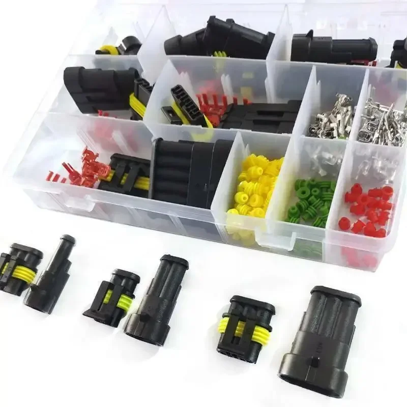 296pcs Male & Female Waterproof Terminals Electrical Conectores Wire Connecteor 1/2/3/4/5/6 Pins Connector Terminal Boxed Kit