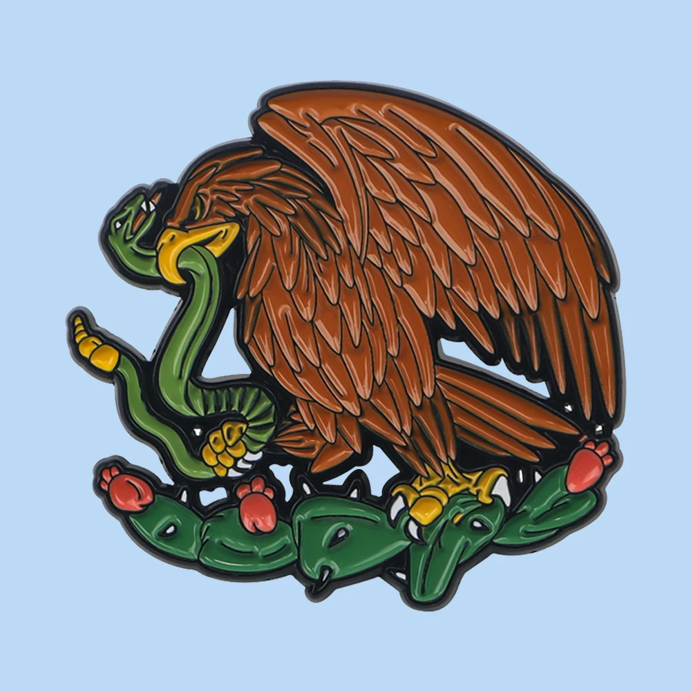 

Mexican Flag Eagle Enamel Lapel Pin Badge Pins Hats Clothes backpacks Decoration Jewelry Accessories Gift