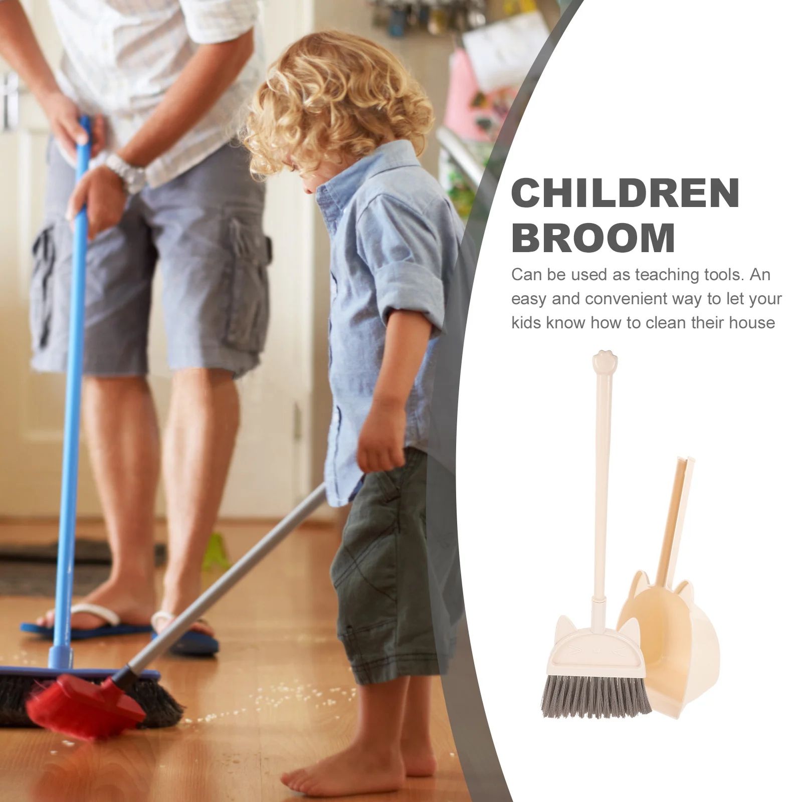 1 ensemble 1 ensemble petit avec pelle à poussière mignon enfants balai ensemble balai en plastique pour enfants en bas âge jouer travaux ménagers semblant outil de nettoyage maison