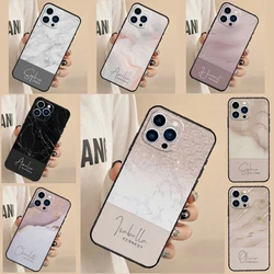 Personalised Signature Surname Marble Phone Case For iPhone 16 15 11 13 12 14 Pro Max 13 Mini 7 8 14 Plus XS Max X XR Cover
