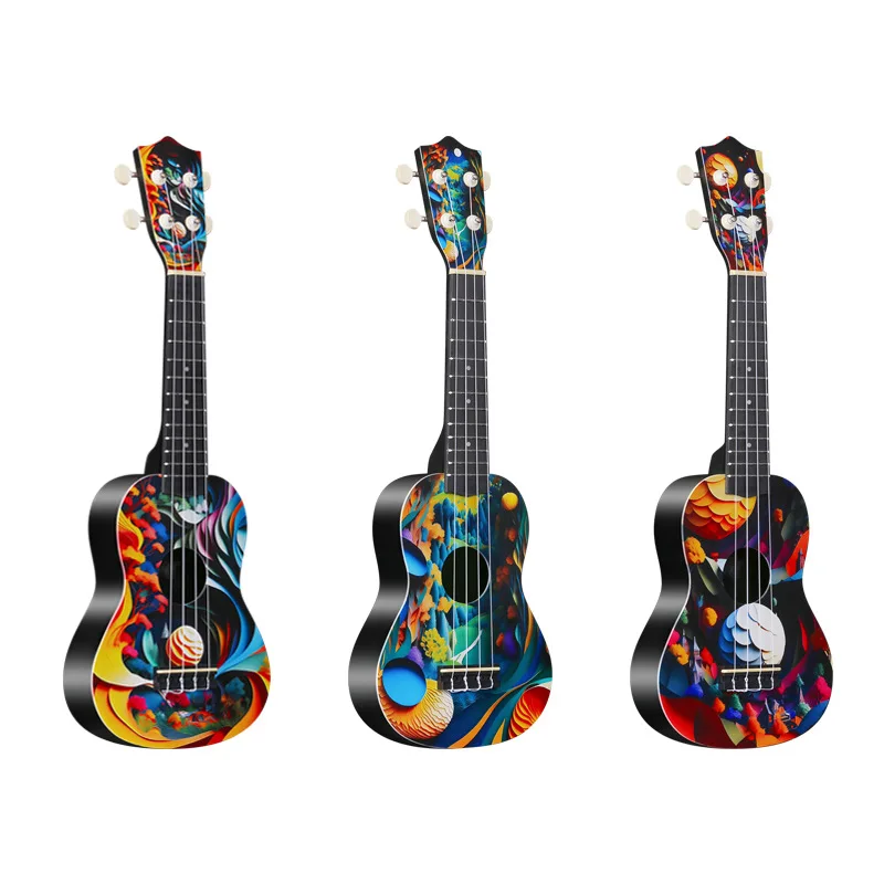 21 Inch Ukulele Mini Guitarra 4 Strings Customizable Ukulele Accessories Capo Ukelele Set Guitar Musical Instrument Kids Gifts