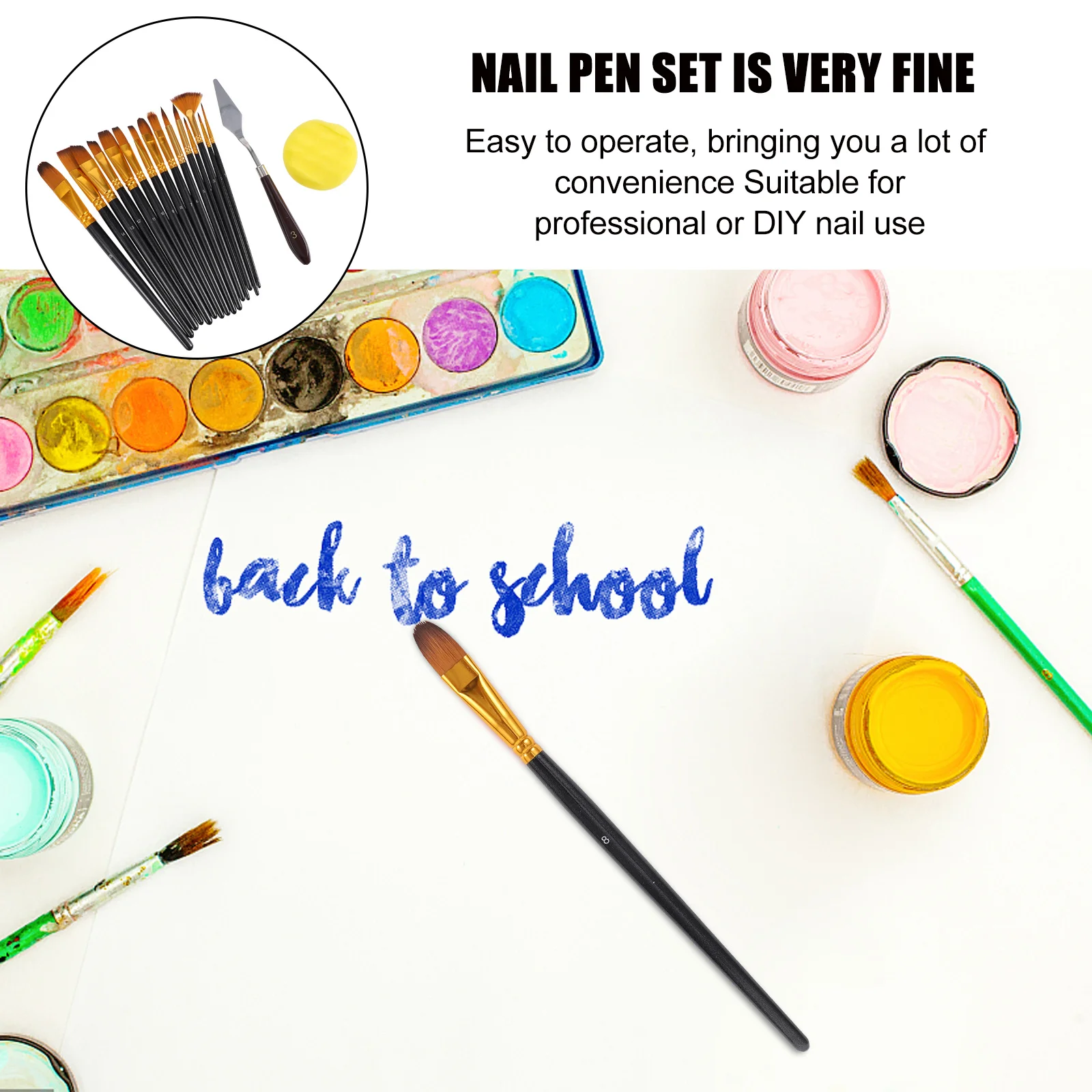 

1 Set Oil Painting Kit Nylon Hair For Watercolor Acrylic Artists Beginners Kids Portable Handle Art Paint Tool Watercolor Oil