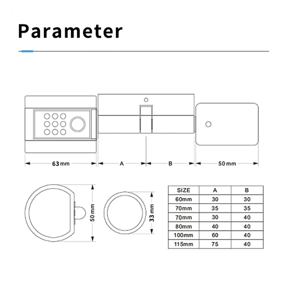 Imagem -06 - Ttlock Smart Cylinder Electronic Door Lock Controle Remoto Impermeável Impressão Digital Chaves de Senha Cartão de Desbloqueio para Casa