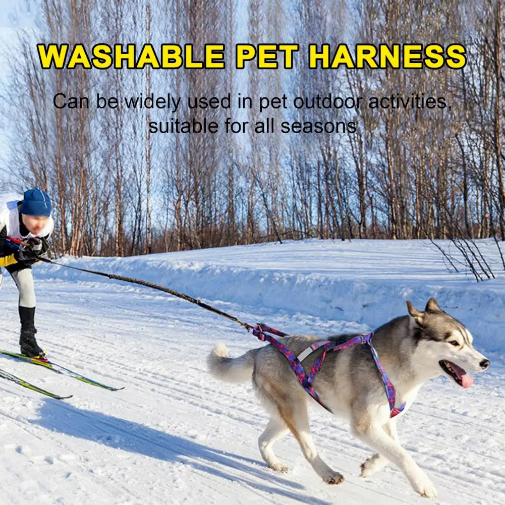 Double Dog Chest Harness Reflective Dog Sledding Harness Thickened Soft Design for Medium Dogs Adjustable for Mushing