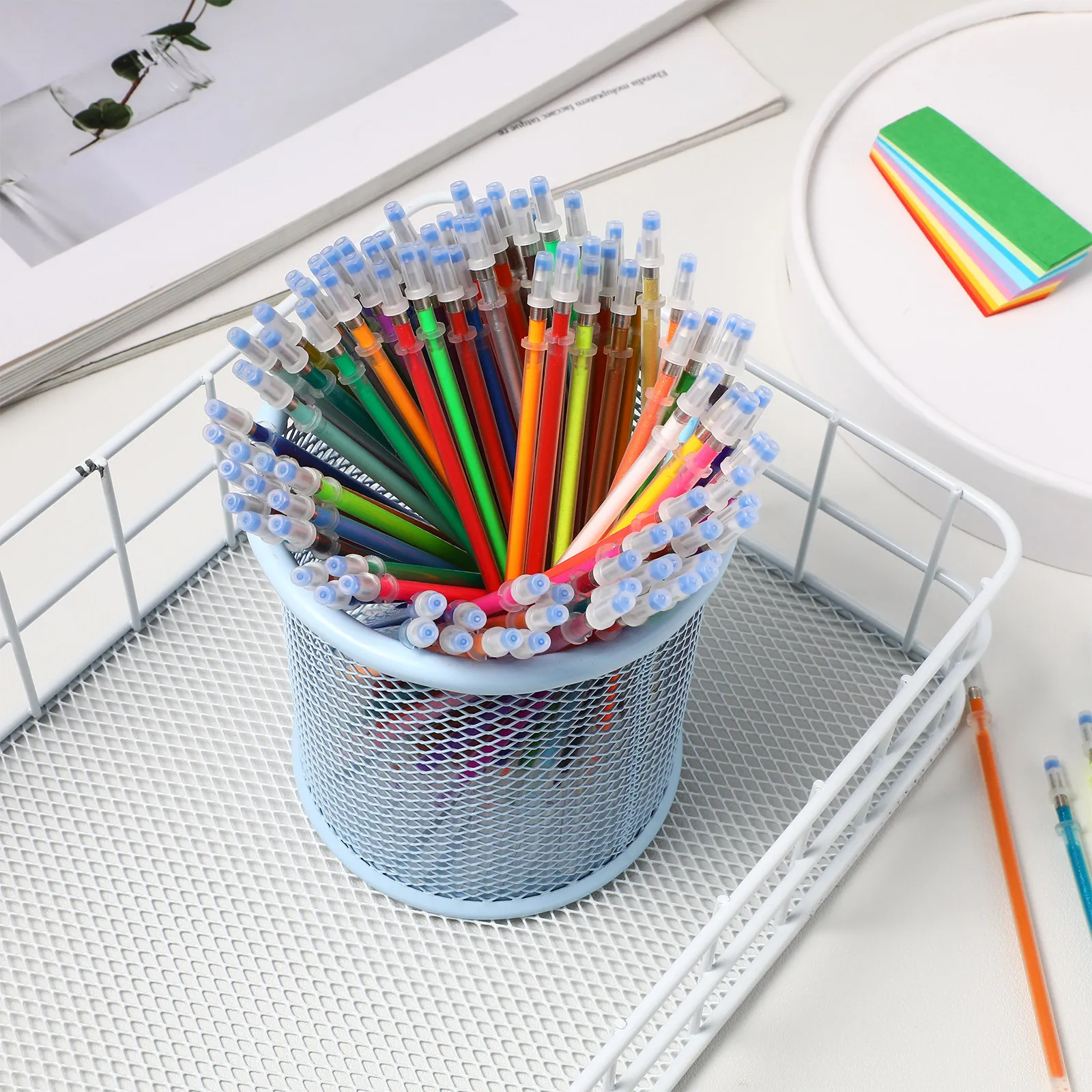 

100 шт. сменных стержней для гелевых ручек, цветные, средний размер 0,8 мм, для плавного письма, совместимы со стандартными гелевыми ручками, для рисования, скрапбукинга, дудлинга