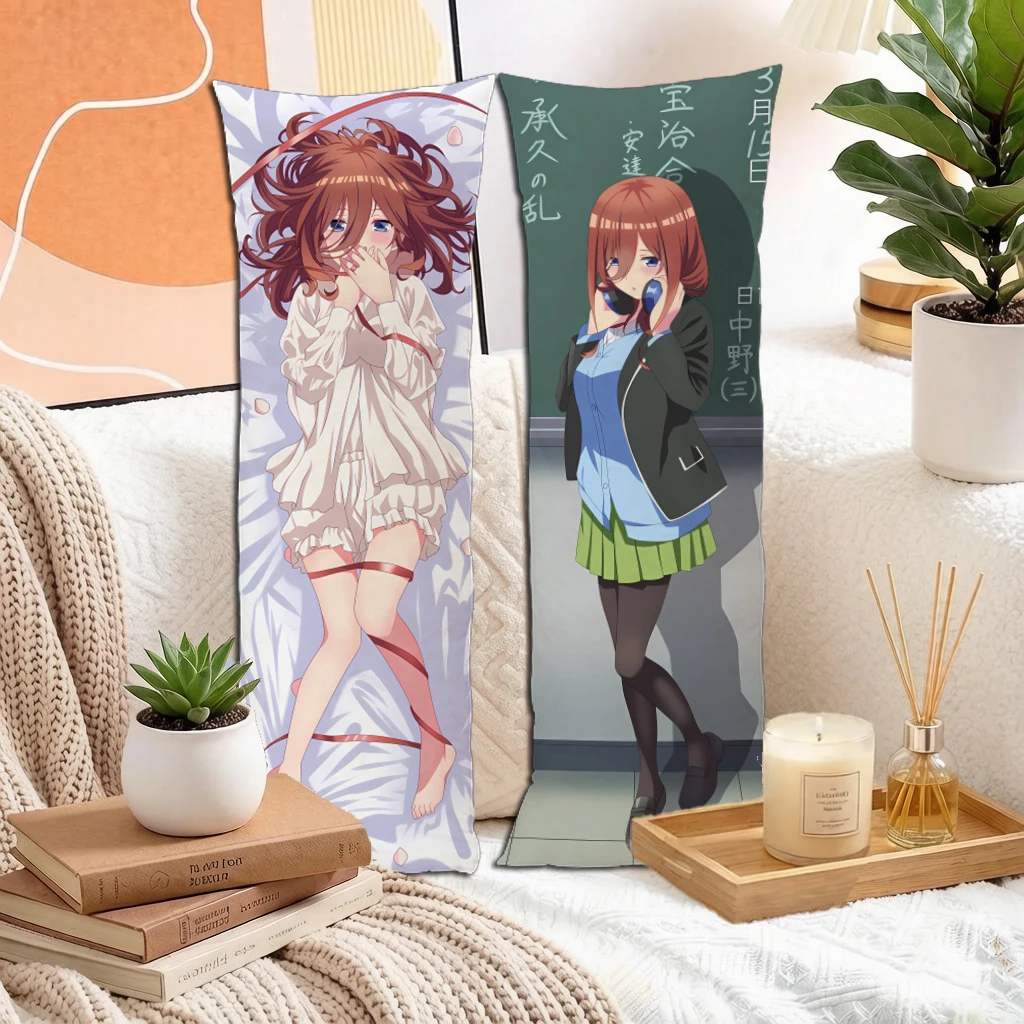 Anime Brown Hair Neckband Ear Quiet Girl Dakimakura Pillowcase Double Sided Long Body Pillow Cover For Otaku Home Decor