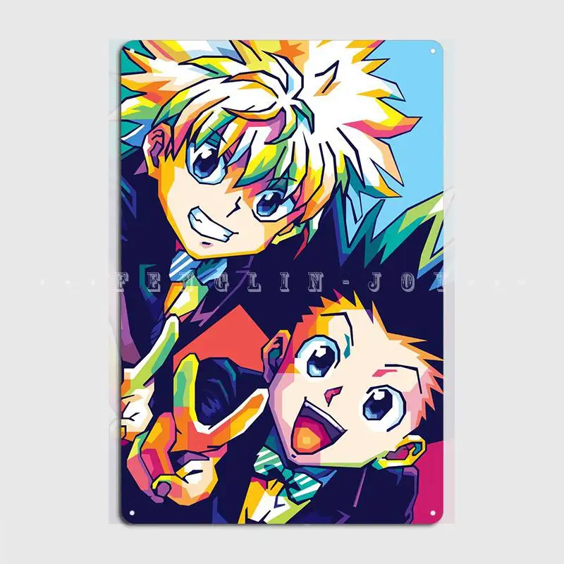 Gon And Killua Hxh Metal Sign Club Kitchen Vintage Plaques Tin Sign Poster