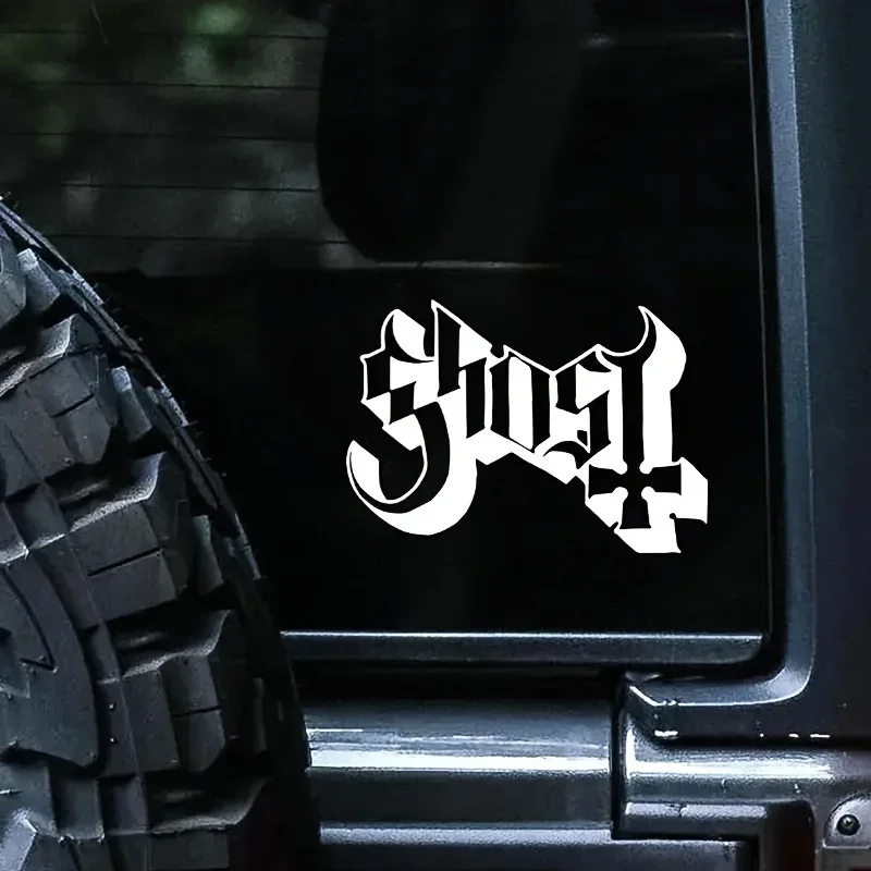 Ghost Gothic Font Vinyl Sticker Waterproof Multi Use Decal Motorcycle Truck Laptop Cup Window Glass Wall Universal Accessories