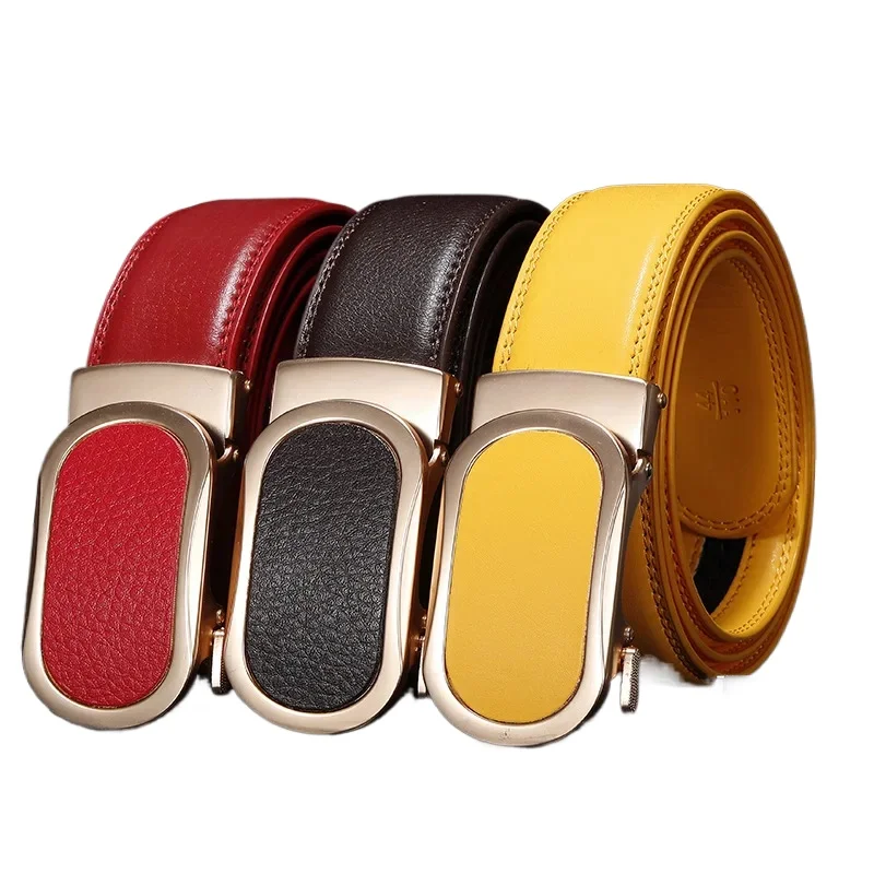 2025 Blue Belt for Men and Women Automatic Buckle Belts Fashion Casual Cinturon Female Waistband.