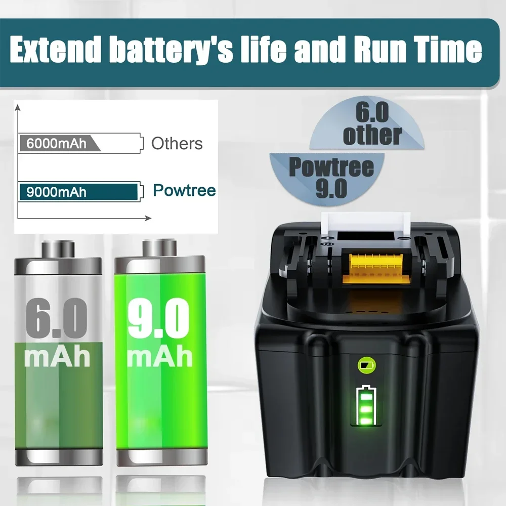 100% NEW Makita 18V 9.0Ah Rechargeable  Li-Ion Battery For Makita BL1830 BL1815 BL1860 BL1840 Replacement Power Tool Battery