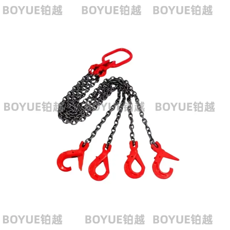 Heavy Duty Carbon Steel Chain Sling with Crane Hook and Container Lifting Hooks for Industrial Rigging Cargo Handling