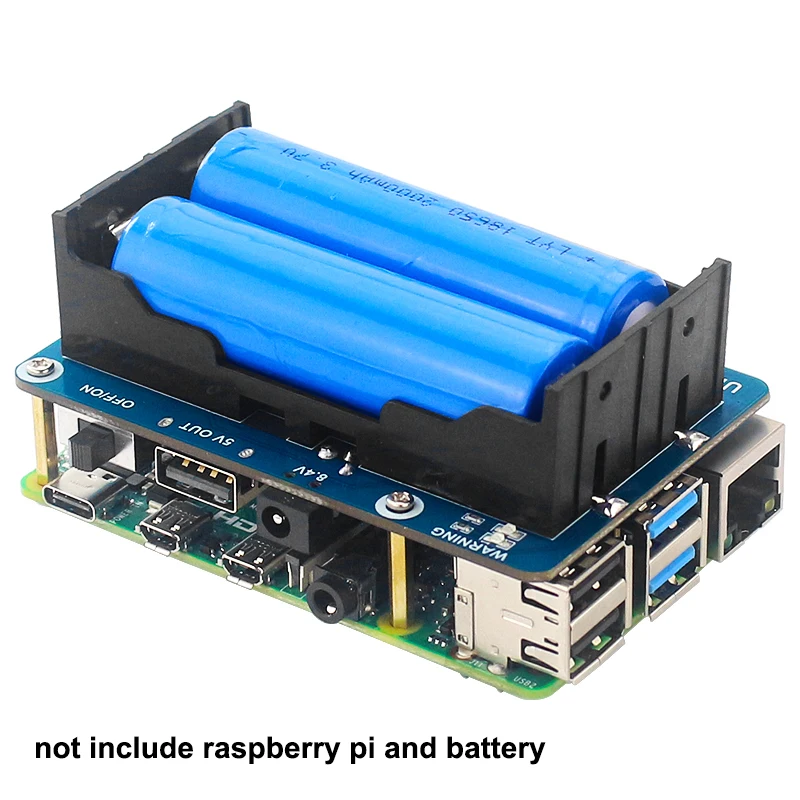 Raspberry Pi UPS HAT Uninterruptible Power Supply Stable 5V USB Output Battery Warning Support for