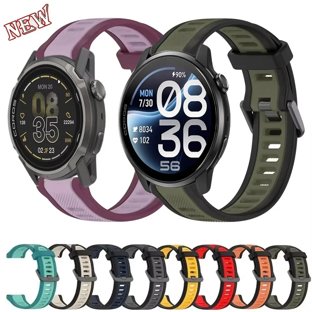 18/20/22mm Silicone Strap for COROS APEX 4 42mm PACE 4 Pro 4 3 Comfortable Adjustable Band for Suunto Vertical/CMF Watch 3 Pro 2