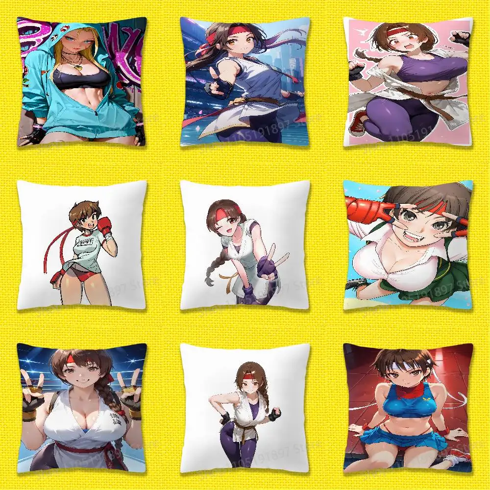 

Cammy Sakura Kasugano S-Street F-Fighter Throw Pillow Case For 30x30cm 40x40cm 45x45cm 50x50cm Square Sofa Pillowcase Shell