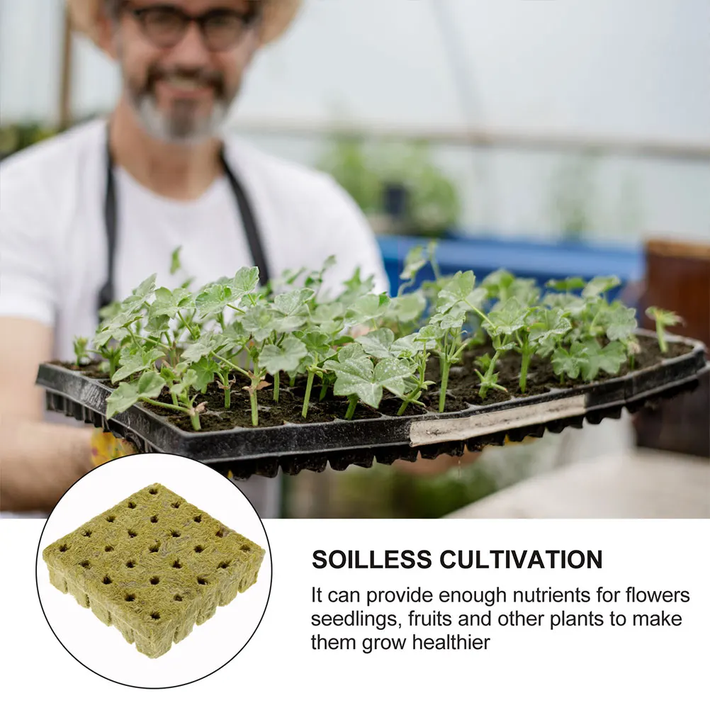 

50 Pcs Plug Cutting Seedling Plant Growing Medium Hydroponic Grow Cubes Cultivation Nursery Block Gardening Supplies